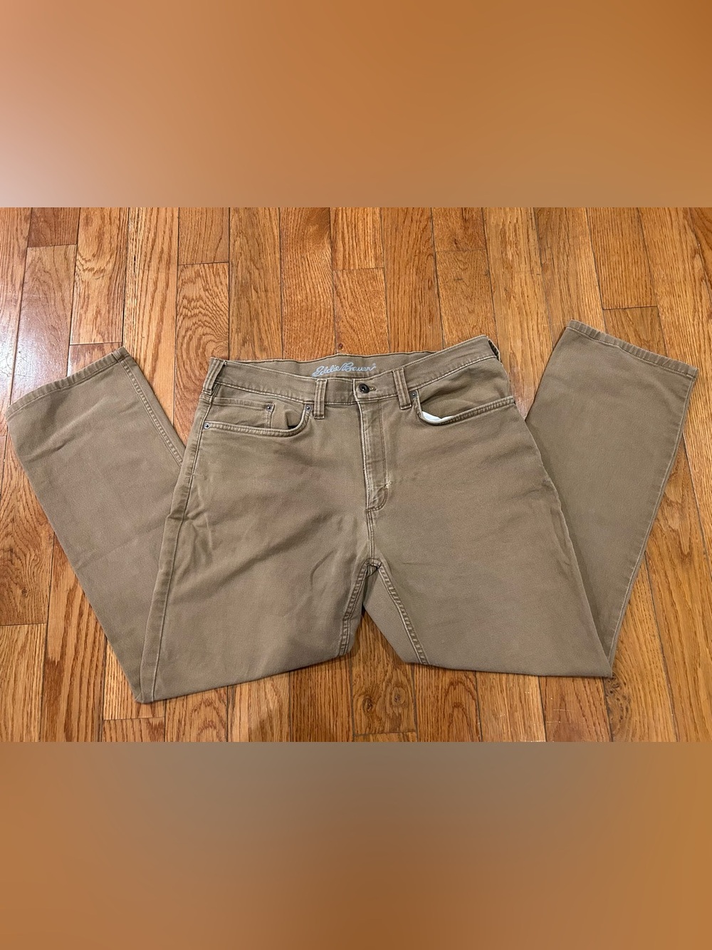 Eddie Bauer Men's 36x30 Specialty Dyed Canvas Pants Straight Fit‎ Khaki Brown - Picture 2 of 10